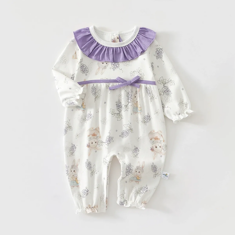 Baby Bunny Grape Picking Print Romper