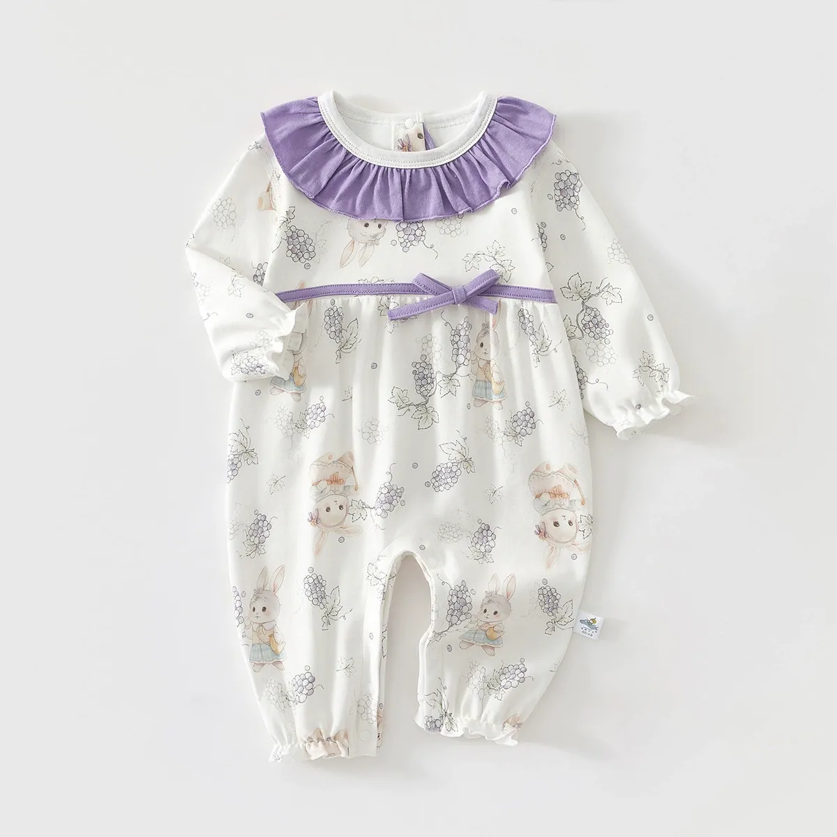 Baby Bunny Grape Picking Print Romper