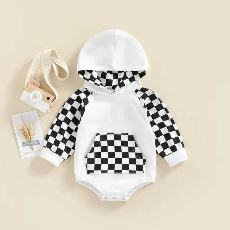 Baby Plaid Hooded Bodysuit