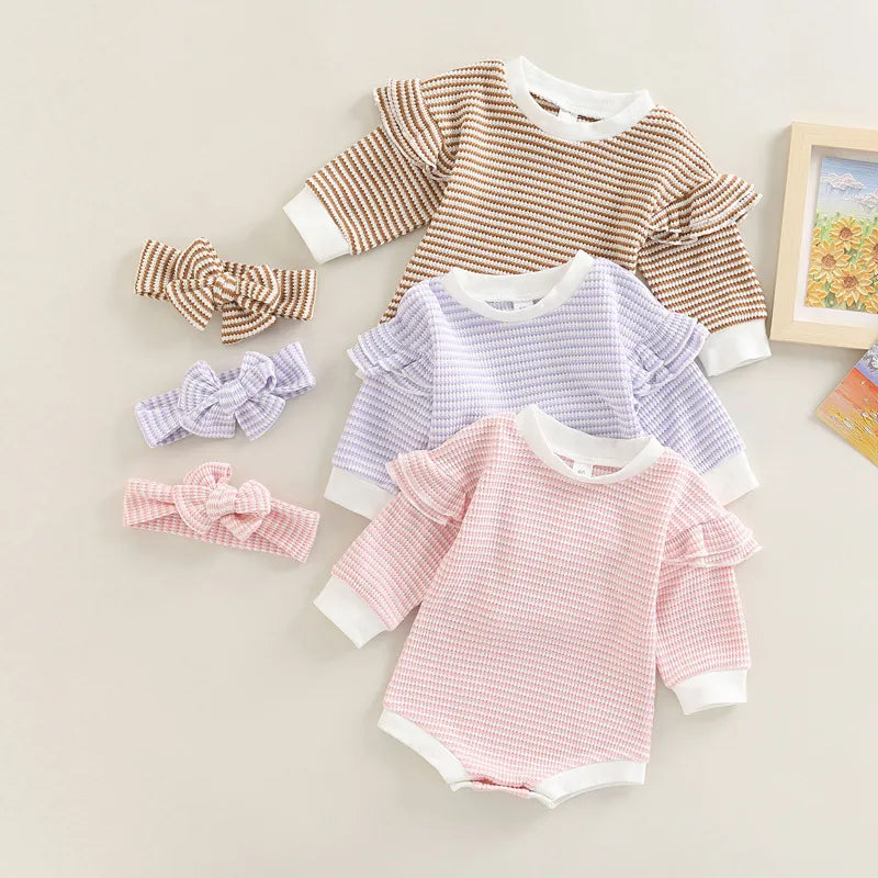 Baby solid striped Bodysuit