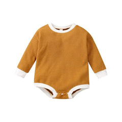 Baby Solid Color Round Neck  Bodysuit
