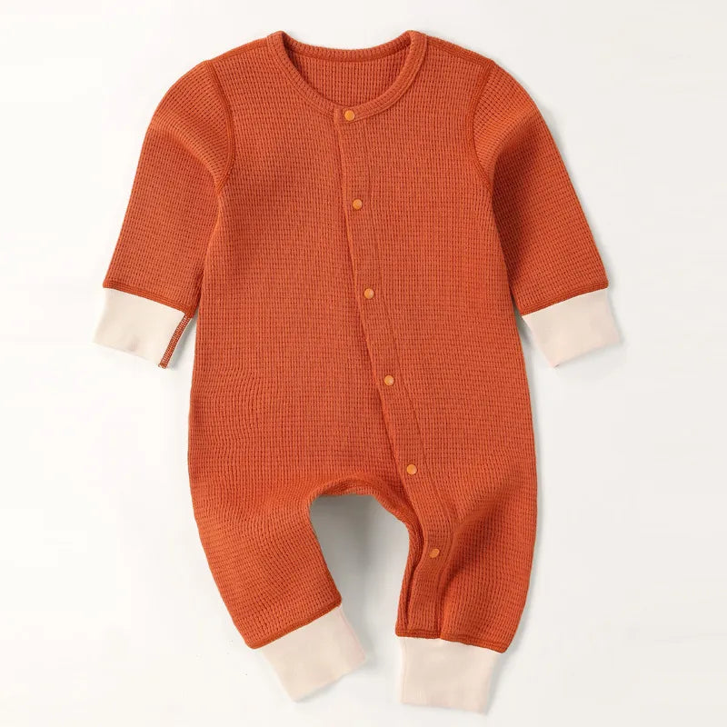 Baby Solid Color Round Neck  Romper