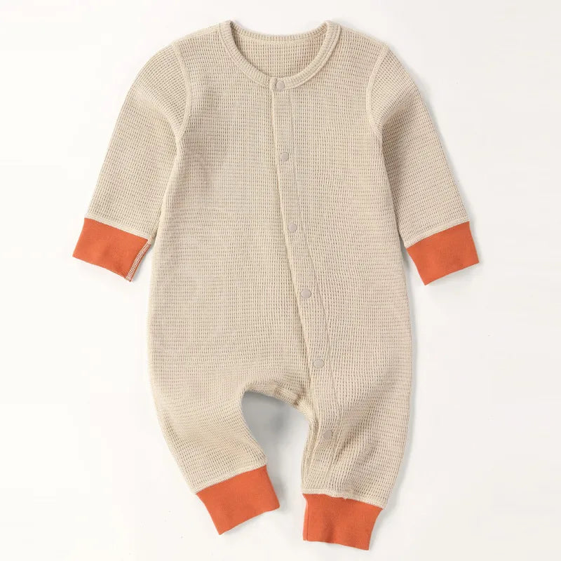 Baby Solid Color Round Neck  Romper