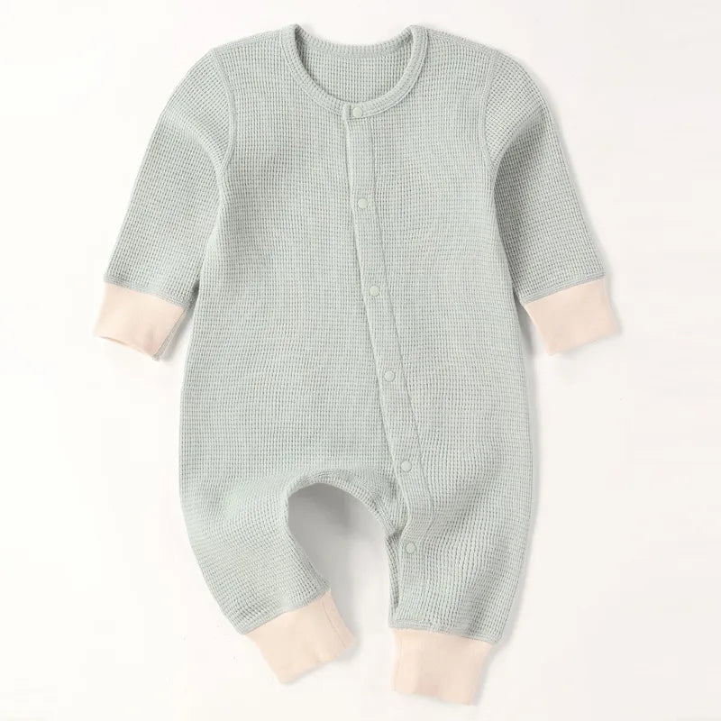 Baby Solid Color Round Neck  Romper