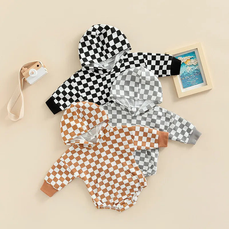 Baby Plaid Hooded Bodysuit
