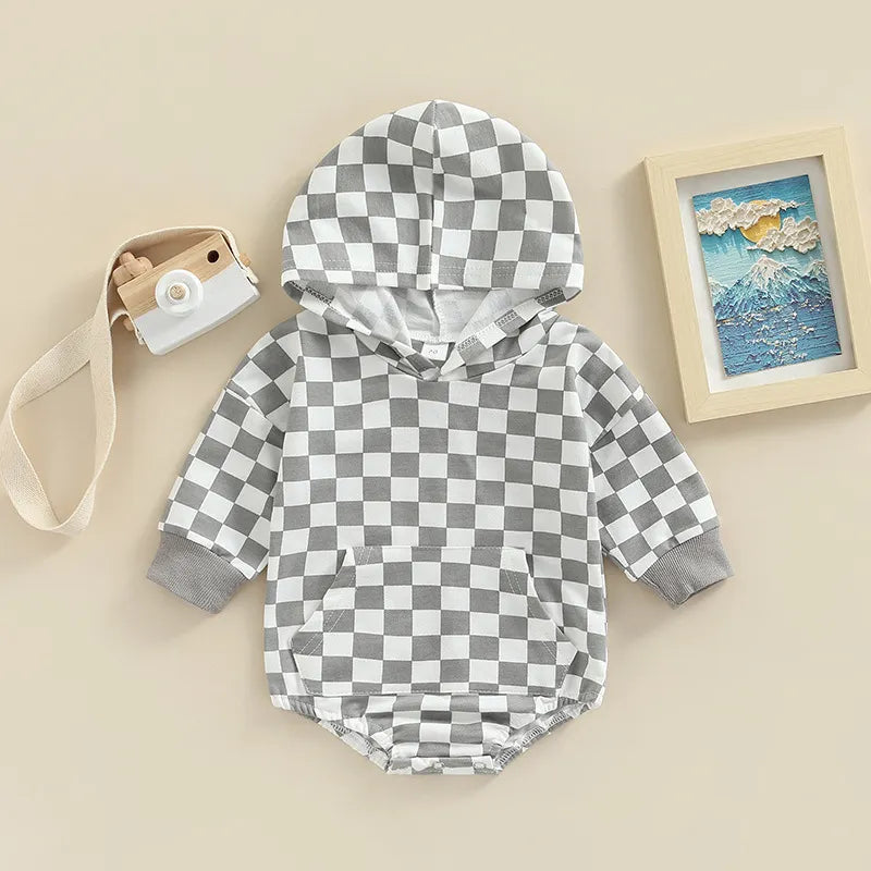 Baby Plaid Hooded Bodysuit