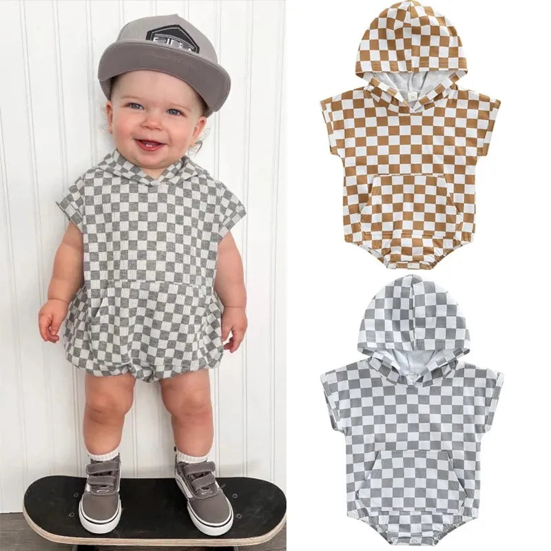 Baby Plaid Hooded Bodysuit