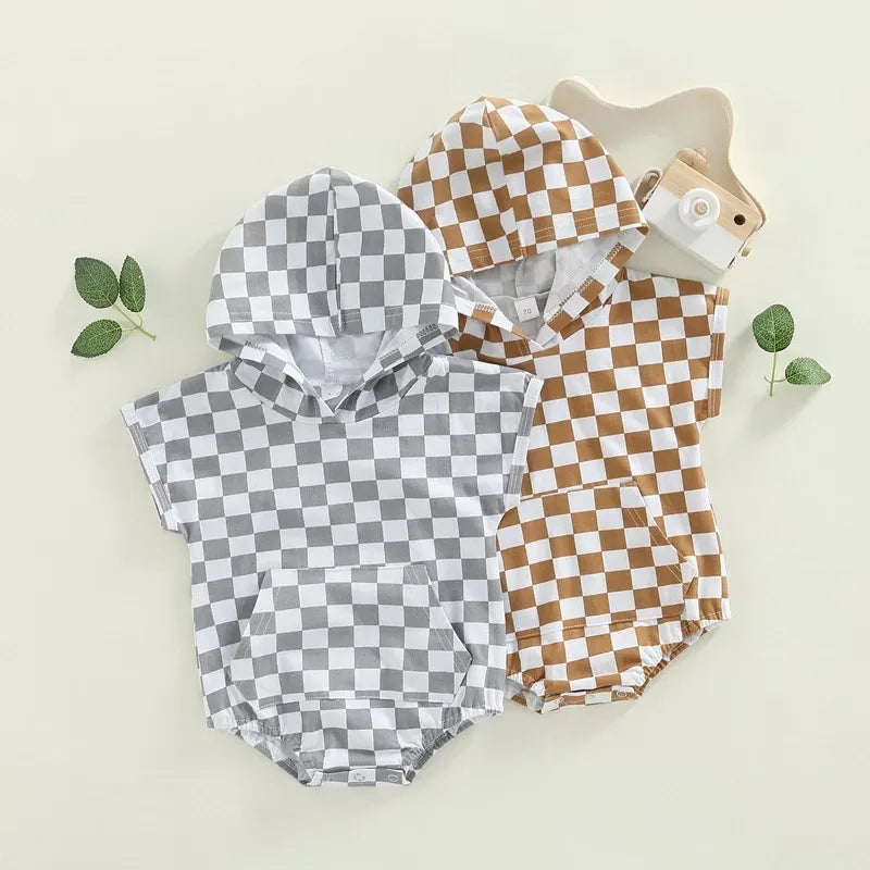 Baby Plaid Hooded Bodysuit