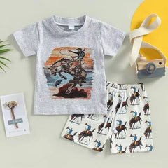 2pcs Baby Boy Cowboy Print Set