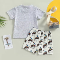 2pcs Baby Boy Cowboy Print Set