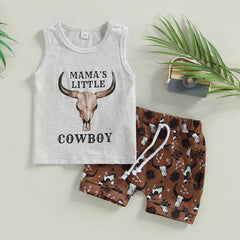 2pcs Baby Boy Cowboy Print Set