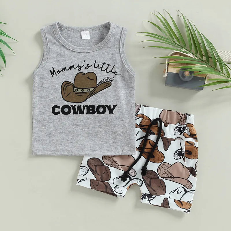 2pcs Baby Boy Cowboy Print Set