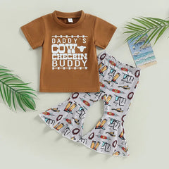 2pcs Baby Girl Cowboy Print Set