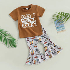 2pcs Baby Girl Cowboy Print Set