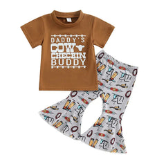 2pcs Baby Girl Cowboy Print Set