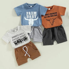 2pcs Baby Boy Cowboy Print Set