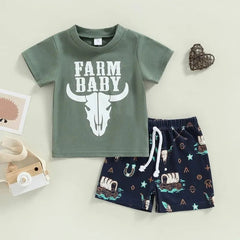 2pcs Baby Boy Cowboy Print Set