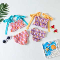 2-Piece Baby Girl Flower Swimsuit Set