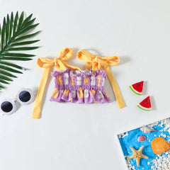 2-Piece Baby Girl Flower Swimsuit Set