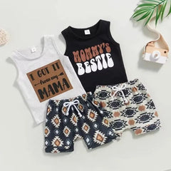 2-Piece Baby Boy Sleeveless Suit