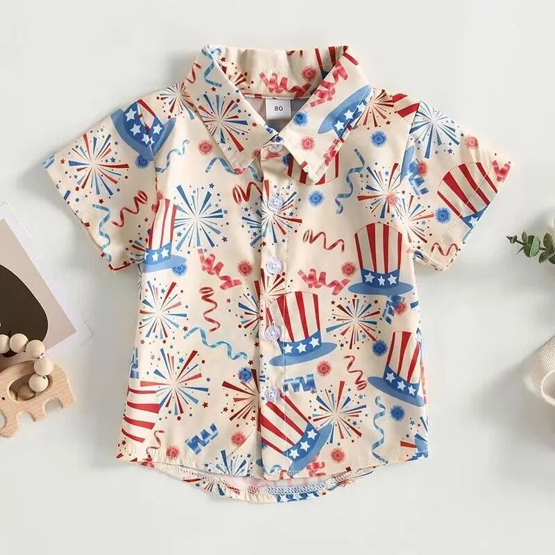 Baby Boy Short Sleeve Print Shirt