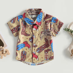 Baby Boy Short Sleeve Print Shirt