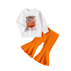 Baby Girl Howdy Pumpkin Print Set