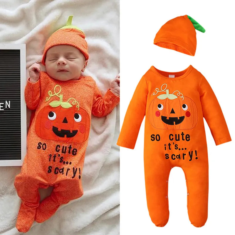 Baby Pumpkin Print Romper