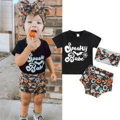 Baby Girl SPOOKY BABE Print Romper