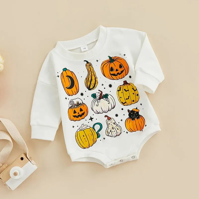 Baby Pumpkin Print Romper