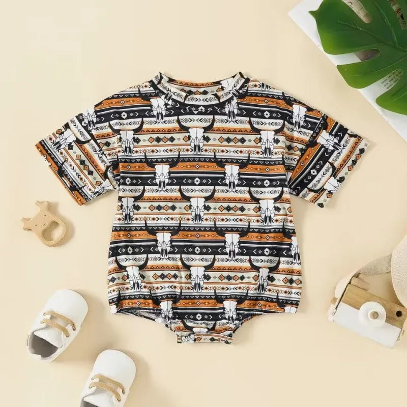 Baby Boy Cow Print Romper