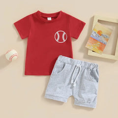 2-Piece Baby aseball Print Set