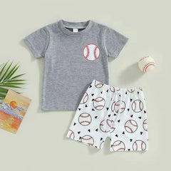 Baby Boy Baseball Print Set