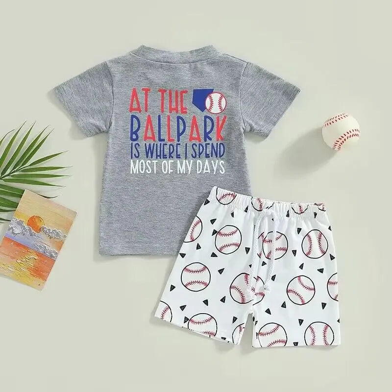 Baby Boy Baseball Print Set