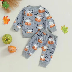 2-Piece Baby Boy Pumpkin Boo Suit