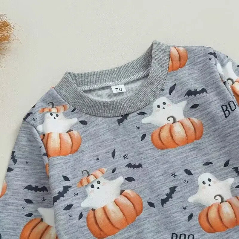 2-Piece Baby Boy Pumpkin Boo Suit