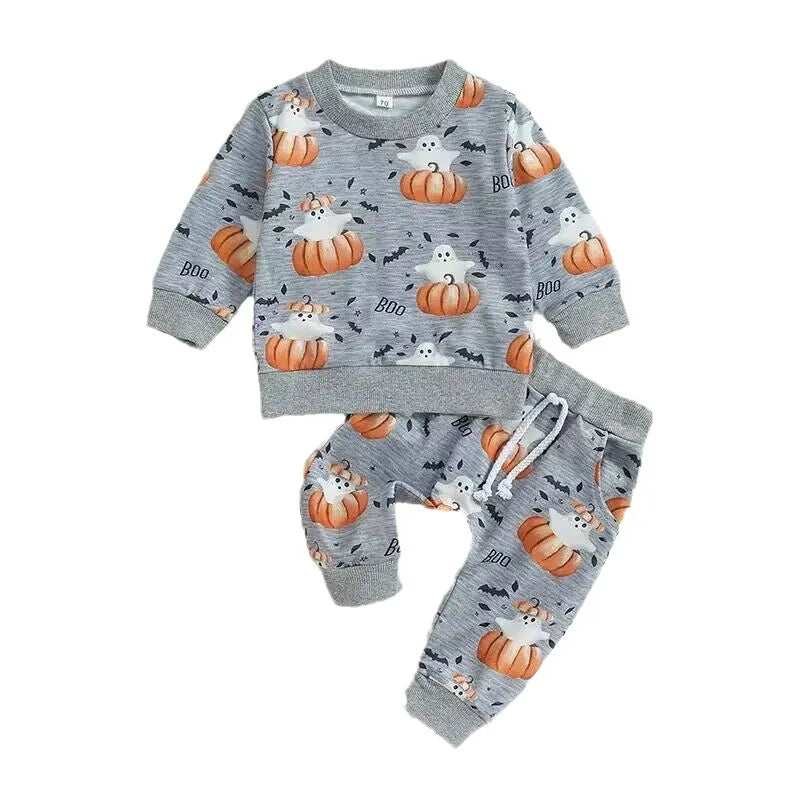 2-Piece Baby Boy Pumpkin Boo Suit