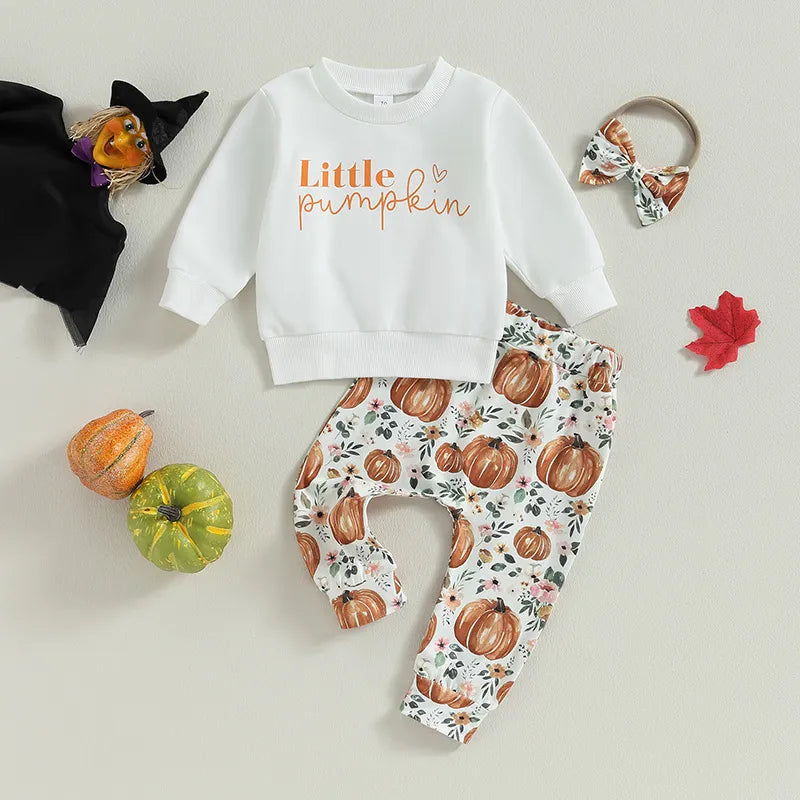 3-Piece Baby Girl Little Pumpkin Suit