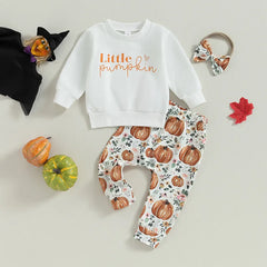 3-Piece Baby Girl Little Pumpkin Suit