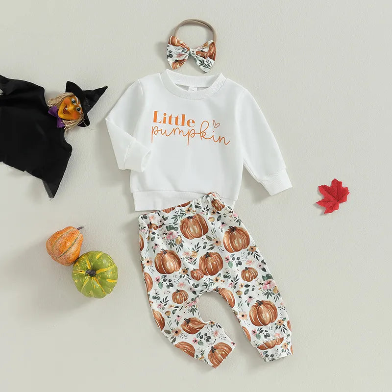 3-Piece Baby Girl Little Pumpkin Suit