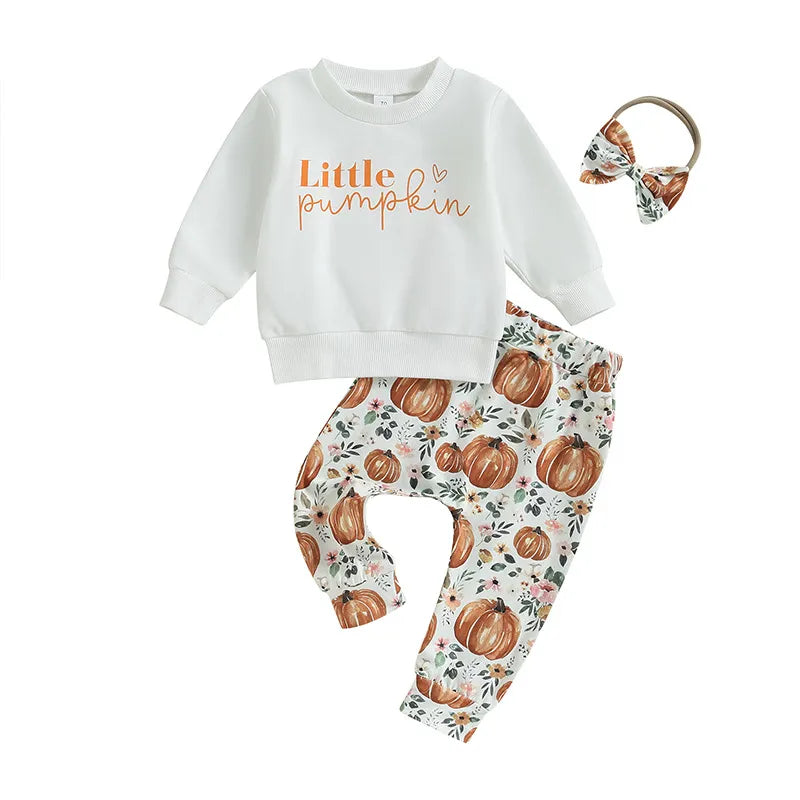 3-Piece Baby Girl Little Pumpkin Suit