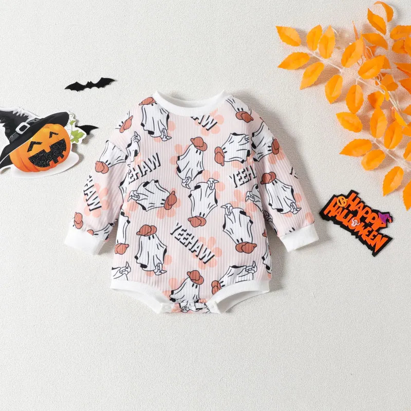 Baby Halloween YEEHAW Print Rompers