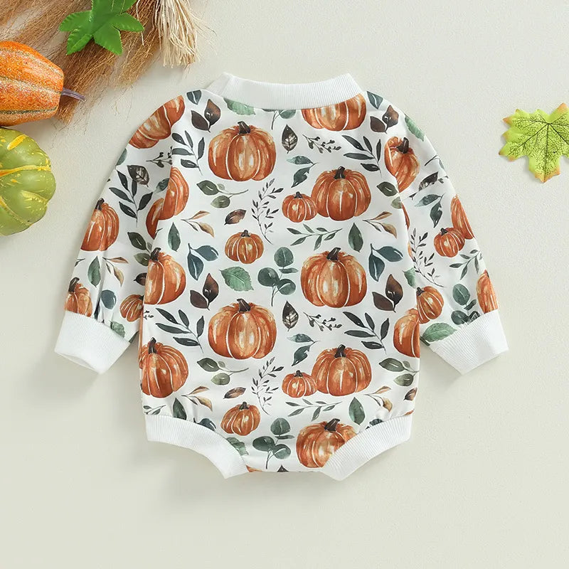 Baby Halloween Pumpkin Print Rompers