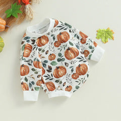 Baby Halloween Pumpkin Print Rompers