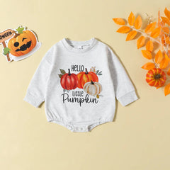 Baby Halloween Pumpkin Print Rompers