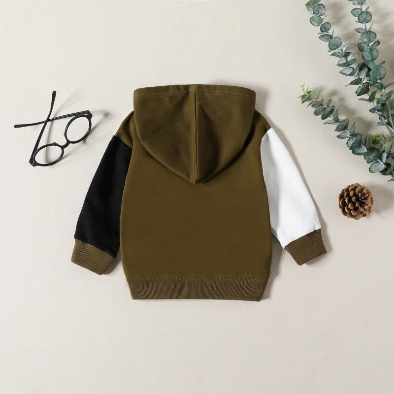 Baby Boy Hooded Patchwork Sweatshirt