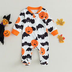 Baby Halloween Bat Print Rompers