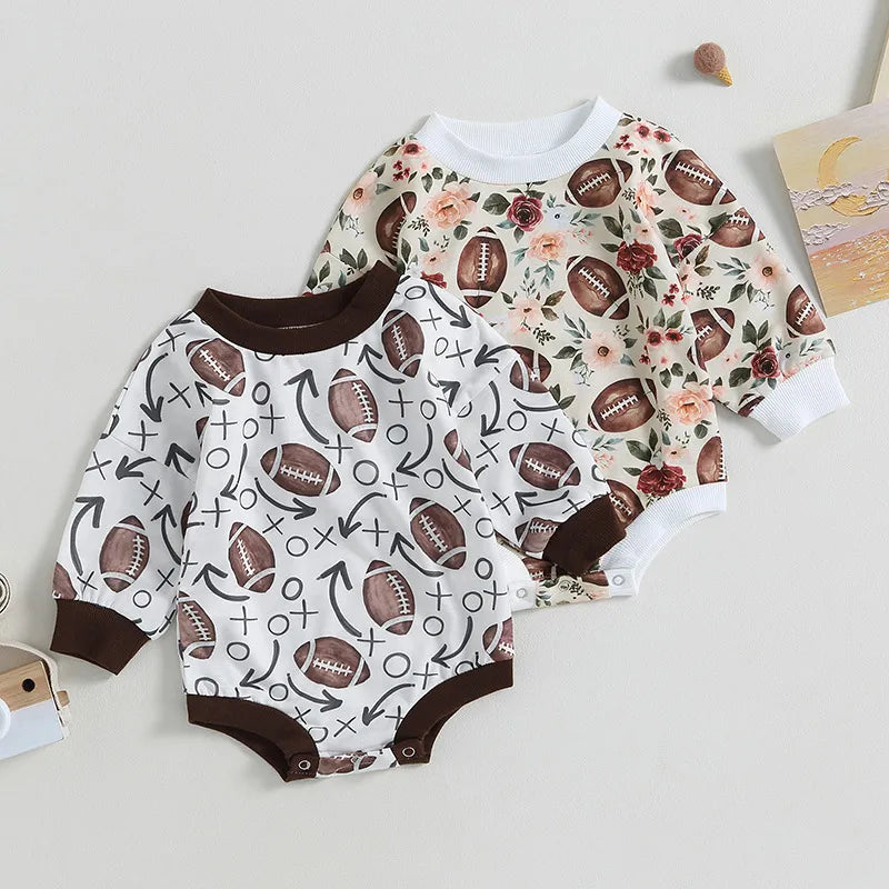 Baby Baseball Print Romper