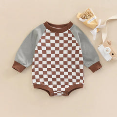 Baby Checkerboard Print Romper