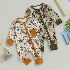 Baby Cowboy Print Romper